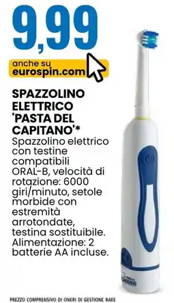 Eurospin Spazzolino elettrico 'pasta del capitano' offerta