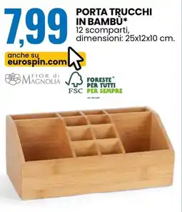 Eurospin Porta trucchi in bambù offerta