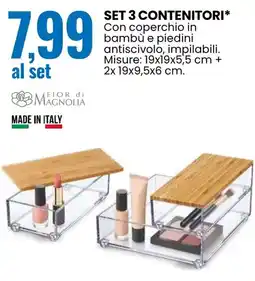 Eurospin Set 3 contenitori offerta