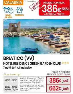 Eurospin Briatico (vv) hotel residence green garden club offerta