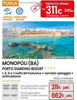 Eurospin Monopoli (ba) porto giardino resort offerta