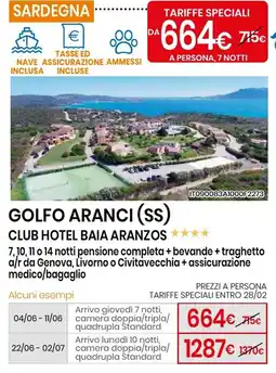 Eurospin Golfo aranci (ss) club hotel baia aranzos offerta