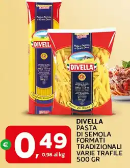 Extra Supermercati Divella pasta di semola formati tradizionali offerta
