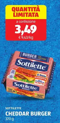 ALDI Sottilette cheddar burger offerta