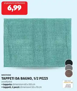 ALDI Novitesse tappeti da bagno, 1/2 pezzi offerta