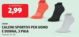 ALDI Crane calzini sportivi per uomo e donna, 3 paia offerta