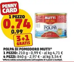 PENNY Polpa di pomodoro MUTTI offerta