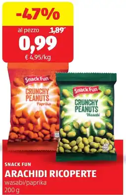 ALDI Snack fun arachidi ricoperte offerta