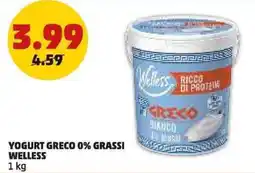PENNY Yogurt greco 0% grassi WELLESS offerta