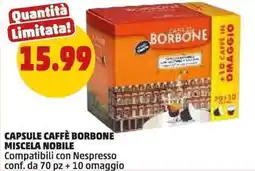 PENNY Capsule caffè borbone miscela nobile offerta