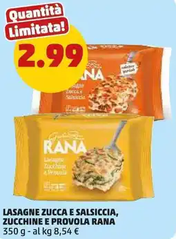 PENNY Lasagne zucca e salsiccia, zucchine e provola RANA offerta
