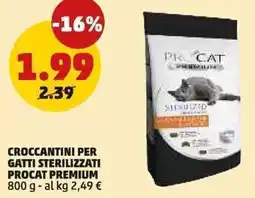 PENNY Croccantini per gatti sterilizzati PROCAT PREMIUM offerta