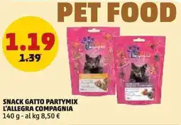 PENNY Snack gatto partymix L'ALLEGRA COMPAGNIA offerta