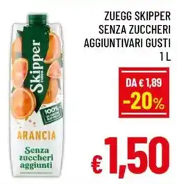 A&O Zuegg skipper senza zuccheri aggiunti offerta