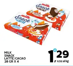 Extra Supermercati Milk snack latte/cacao offerta