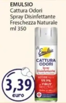 Acqua & Sapone EMULSIO Cattura Odori Spray Disinfettante Freschezza Naturale offerta