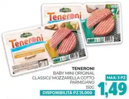 Eté Teneroni baby mini original classici/mozzarella cotto parmigiano offerta