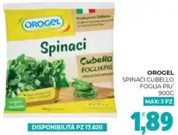 Eté Orogel spinaci cubello foglia piu' offerta