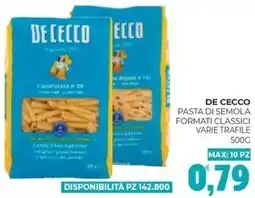 Eté De cecco pasta di semola formati classici offerta