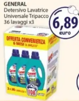 Acqua & Sapone GENERAL Detersivo Lavatrice Universale Tripacco offerta