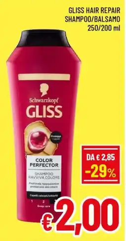 A&O Gliss hair repair shampoo/balsamo offerta
