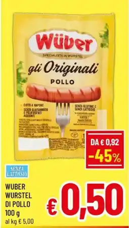A&O Wuber wurstel di pollo offerta