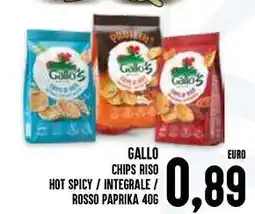 Al Discount Gallo chips riso hot spicy / integrale / rosso paprika offerta