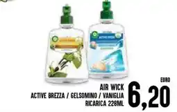 Al Discount Air wick active brezza / gelsomino / vaniglia ricarica offerta
