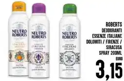 Al Discount Roberts deodoranti essenze italiane dolomiti / firenze / siracusa spray offerta