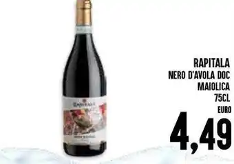 Al Discount Rapitala nero d'avola doc maiolica offerta