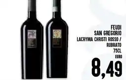 Al Discount Feudi san gregorio lacryma christi rosso / rubrato offerta