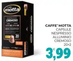 Eté Caffe' motta capsule nespresso alluminio cremoso 20+2 offerta