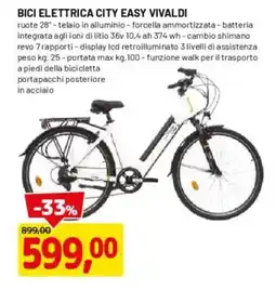 DPiù Bici elettrica city easy vivaldi offerta