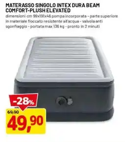 DPiù Materasso singolo intex dura beam comfort-plush elevated offerta