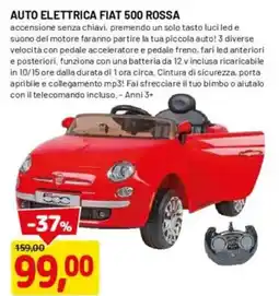 DPiù Auto elettrica fiat 500 rossa offerta