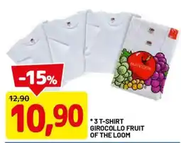 DPiù 3 t-shirt girocollo fruit of the loom offerta