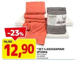 DPiù Set 4 asciugamani spugna offerta