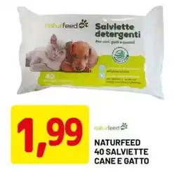 DPiù Naturfeed 40 salviette cane e gatto offerta