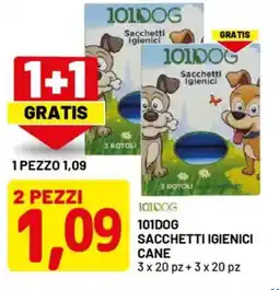 DPiù 101dog sacchetti igienici cane offerta
