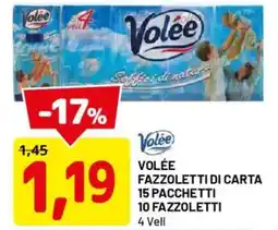 DPiù Volée fazzoletti di carta 15 pacchetti 10 fazzoletti 4 veli offerta