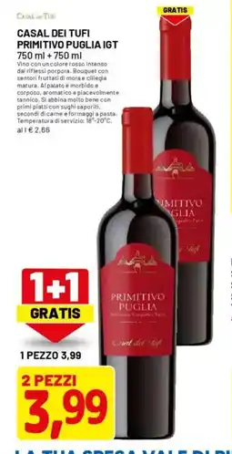 DPiù Casal dei tufi primitivo puglia igt offerta