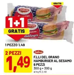 DPiù F.lli del grano hamburger al sesamo offerta