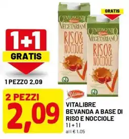 DPiù Vitalibre bevanda a base di riso e nocciole offerta
