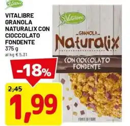 DPiù Vitalibre granola naturalix con cioccolato fondente offerta
