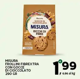 Extra Supermercati Misura frollini fibrextra con gocce di cioccolato offerta