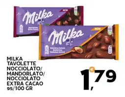 Extra Supermercati Milka tavolette nocciolato/ mandorlato/ nocciolato extra cacao offerta