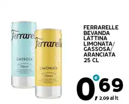 Extra Supermercati Ferrarelle bevanda lattina limonata/ gassosa/ aranciata offerta