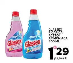 Extra Supermercati Glassex ricarica aceto/ ammoniaca offerta