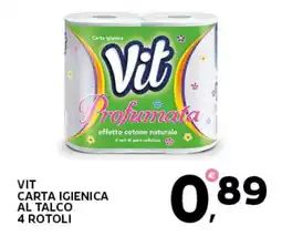 Extra Supermercati Vit carta igienica al talco 4 rotoli offerta
