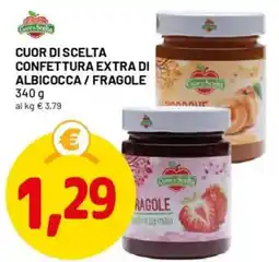DPiù Cuor di scelta confettura extra di albicocca/fragole offerta